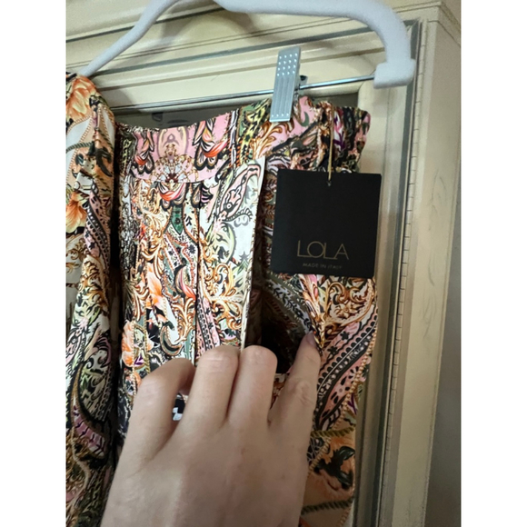 NWT Women's LOLA Multicolor & Black Paisley Print Pants Set, Size M - Picture 7 of 13